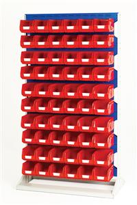 Bott Louvre 1775mm high Static Rack with 60 Plastic Bins Bott Static Verso Louvre Container Racks | Freestanding Panel Racks | Small Parts Storage 16917327.11V 